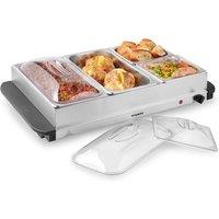 Emperial Food Warmer Buffet Server 4 Tray Hotplate Adjustable Temperature - 300W in Silver