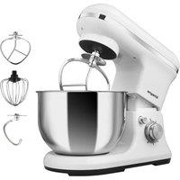 Emperial Stand Mixer 5L Food Mixer for Baking, 6 Speed with Dough Hook & Whisk - 1200W in White