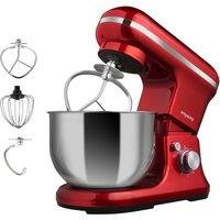 Emperial Stand Mixer 5L Food Mixer for Baking, 6 Speed with Dough Hook & Whisk - 1200W in Red