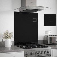 Splashback Black Sparkle Toughened Glass Kitchen s 600mm x 750mm x 6mm