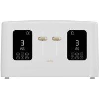 Cello Digital 4 Slice Toaster with Toast Timer, 1600W, Digital Control Panel, Wide Slot, 7 Browning Levels, Auto Stop in White