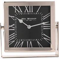 WILLIAM WIDDOP Silver Square Mantle Clock Small