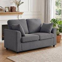 HOMCOM 2 Seater Sofa, Corduroy Small Couch with Spring Cushion, Dark Grey
