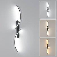 Goeco LED Wall Lamp, 30W, for Bedroom Lamp Bedside Double Curve Wall Sconces in Black