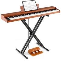 Costway 88-Key Keyboard Piano Set Full Size Semi-weighted Digital Piano in Brown