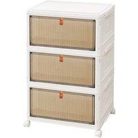 EONLION 3 Tier Plastic Storage Drawers Box in White | Size: 500mm