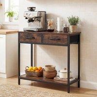 EONLION Console Table Small Entryway Table in Brown | Size: 100 cm
