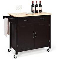 Kelvenix Kitchen Island Rolling Storage Trolley Cart in Black | Size: 0.6m2