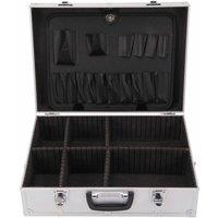 VOGREX Heavy Duty Aluminium Flight Case Toolbox Lockable Storage Organiser in Silver