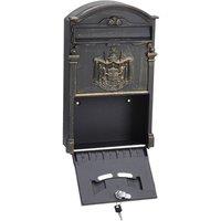 FLAVORA Vintage Weatherproof Post Box Wall Mounted in Grey