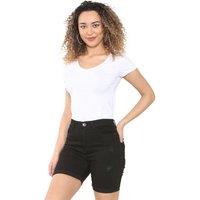 Enzo Women's Skinny Ripped Denim Shorts in Black | Size: 8