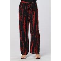 Saloos Women's Fully Lined Elasticated Waist Trousers in Dark Red | Size: 18