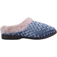 ABSOLUTE FOOTWEAR Women's Soft Easy Slip Faux Fur Lined Diamond Pattern Mule Slippers in Light Blue | Size: 6