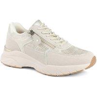 Pavers Women's Casual Cushioned Zip & Lace Trainers in Beige | Size: 8