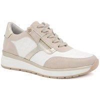 Pavers Women's Chunky Zip & Lace Two Tone Trainers in Beige | Size: 6