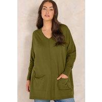 Evans Women's Seam Detail Jumper in Green | Size: 22-24