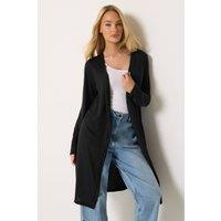 M&Co Women's Long Sleeve Midi Cardigan in Black | Size: 22-24