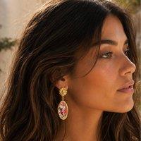 Luxe Tones Women's Cataleya Luxe 18k Gold Plated Hummingbird Drop Earrings