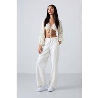 Tommy Life Women's Wide-Leg Pull-On Sweatpants in White | Size: XL