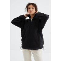Tommy Life Women's Oversized Half-zip Plush Sweatshirt in Black | Size: XL