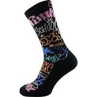 Toe Rags Men's Crew Socks with Street Graffiti in Black | Size: 7-11