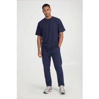 CICAY Men's Open Hem Drawstring Joggers - Cotton Blend Straight Leg in Navy | Size: 5XL