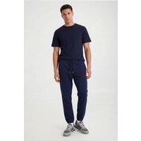 CICAY Men's Elastic Hem Joggers - Cotton Blend Tapered Fit in Navy | Size: XL