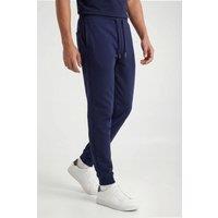 CICAY Men's Rib Hem Drawstring Joggers - Cotton Blend Tapered Fit in Navy | Size: 4XL