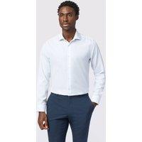 Alexandre Silver Label Men's Tailored Fit Non-Iron Grid Check Shirt in Blue | Size: 17.5 in