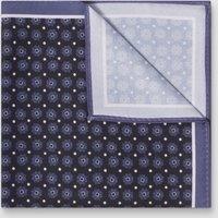 Alexandre Silver Label Men's Silk Geo Hankerchief in Blue