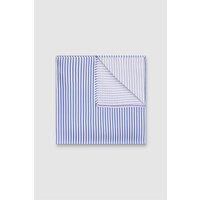Alexandre Silver Label Men's Striped Pocket Square in Mid Blue