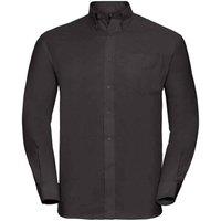 Russell Collection Men's Classic Oxford Long-Sleeved Shirt in Black | Size: 3XL