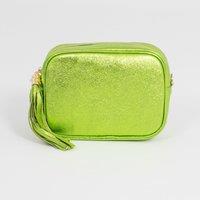 Sarta Women's Beau - Italian Leather Crossbody Bag - Lime, Metallic in Lime