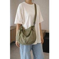 SVNX Women's Double Pockets Crossbody Bag in Green