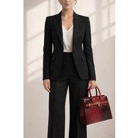 SVNX Women's Croc-Print Handbag in Dark Red