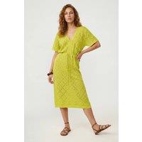Raffya Women's Santorina Knitted Midi Dress in Yellow | Size: 12