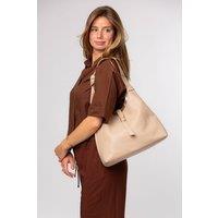 Pure Luxuries London Women's 'Grace' Leather Shoulder Bag in Beige