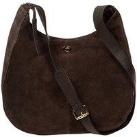 Pure Luxuries London Women's 'Nell' Suede & Leather Shoulder Bag in Dark Brown