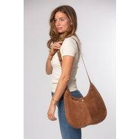Pure Luxuries London Women's 'Nell' Suede & Leather Shoulder Bag in Tan