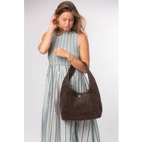Pure Luxuries London Women's 'Polly' Suede Shoulder Bag in Dark Brown