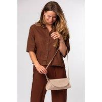 Pure Luxuries London Women's 'Rafeena' Suede & Leather Grab Bag in Beige