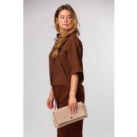 Pure Luxuries London Women's 'Hope' Suede Clutch Bag in Beige