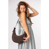 Pure Luxuries London Women's 'Felicity' Suede Shoulder Bag in Dark Brown