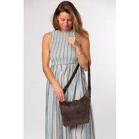 Pure Luxuries London Women's 'Aria' Suede Shoulder Bag in Dark Brown