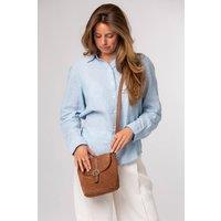 Pure Luxuries London Women's 'Aveline' Suede & Leather Cross Body Bag in Tan