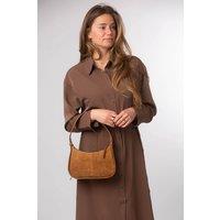 Cultured London Women's 'Ciara' Suede & Leather Grab Bag in Tan
