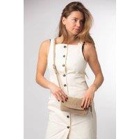 Cultured London Women's 'Ashe' Suede Mini Cross Body Bag in Beige