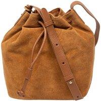 Cultured London Women's 'Emerson' Suede & Leather Shoulder Bag in Tan