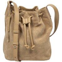 Cultured London Women's 'Emerson' Suede & Leather Shoulder Bag in Beige