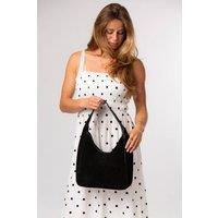 Cultured London Women's 'Eloise' Suede & Leather Handbag in Black